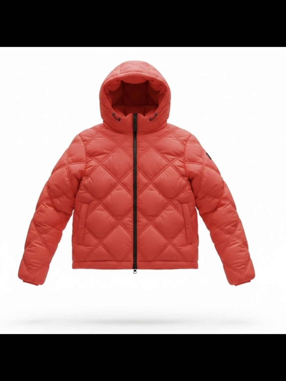 Kenneth Cole Quilted Hooded Puffer Jacket - Red